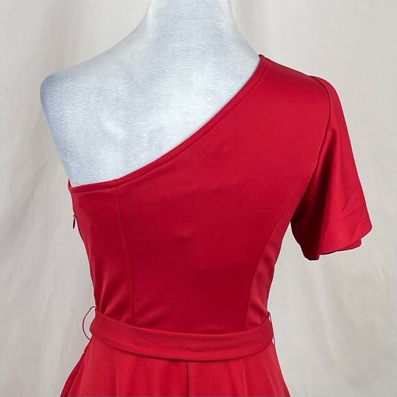 Grace Karin Red One Shoulder Feminine Date Party Event Dress NWT Size S - Picture 6 of 13